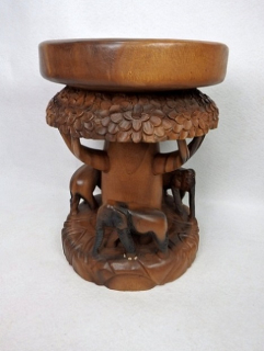 Odkladací stolek SLONY, exotické dřevo, ruční práce, Thajsko