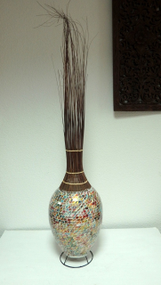 Stolní lampa ratanová EXOTIC, 130 cm, mozaika, ruční práce 