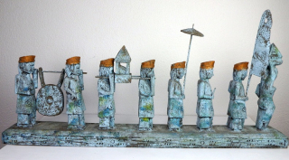 Soška CEREMONY 100 cm, dřevo, ruční práce, Indonésie