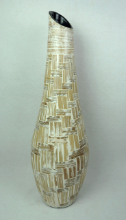 Váza EXOTIC hnědá natural, keramika, ruční práce,80 cm