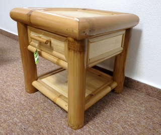 Noční stolek BAMBOO , hnědá natural, Thajsko