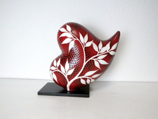 Noční lampa červená  SRDCE, 30 cm, oboustranně ručně malovaná