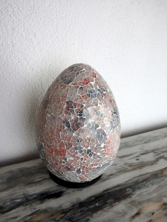 Stolní lampa ART EGG, 25 cm,růžová , ruční práce