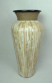 Váza BAMBOO I, 60 cm, natural hnědá, keramika, ruční práce