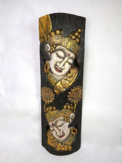 Socha BALI, černo-zlatá, 118 cm, originál, ruční práce, Indonésie