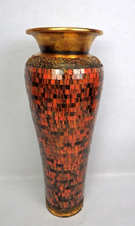 Váza RONA oranžová, 80 cm, podlahová, keramika, ruční práce