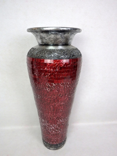 Váza RONA červená, 80 cm, podlahová, keramika, ruční práce