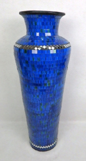 Váza DIVA modrá, 80 cm, podlahová, keramika, ruční práce