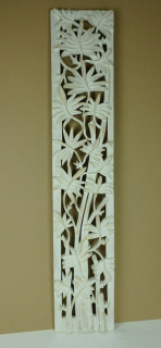 Závěsná dekorace BAMBOO bílá, 100x20 cm, exotické dřevo, ruční práce