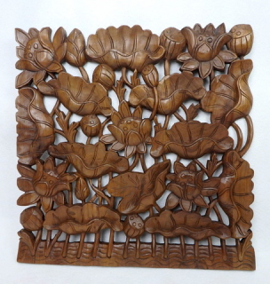 Závěsná dekorace 60x60 cm, teakové dřevo, ruční práce