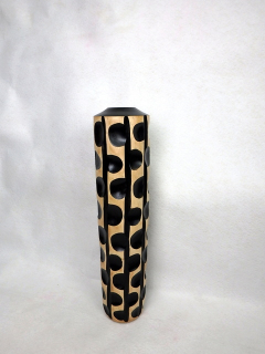 Váza černá ELISA, mangové dřevo, ruční práce, 63 cm