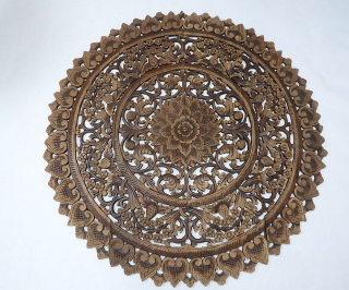 Závěsná dekoracie Mandala 120 cm, hnědá patina, teakové dřevo