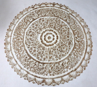 Závěsná dekorace MANDALA 120 cm, béžová, teakové dřevo