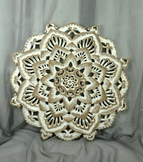 Závěsná dekorace Mandala MILIA, teakové dřevo, 90 cm