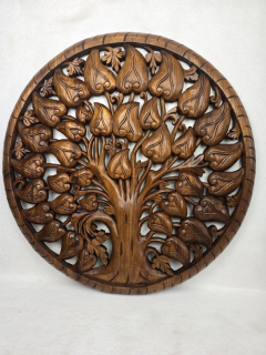 Závěsná dekorace Strom života- veliká mandala 90 cm, teak dřevo